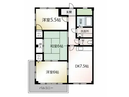 レヂデンス北斗(3DK/2階)の間取り写真