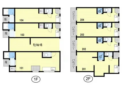 サンストリート(1K/2階)の間取り写真