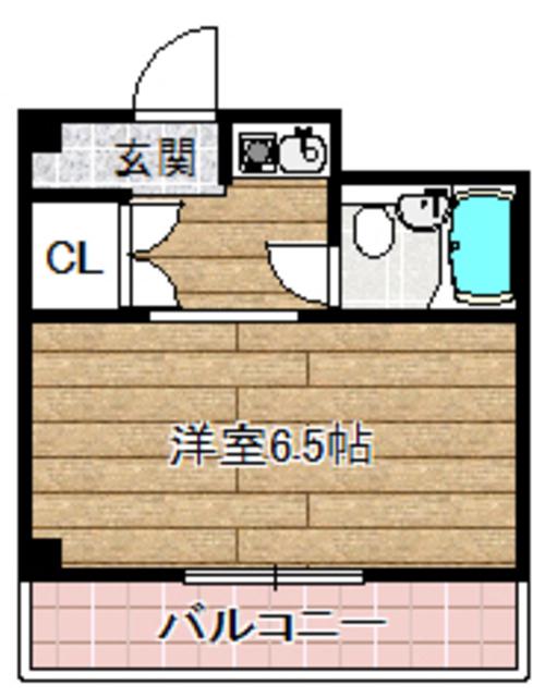 見付山ハイツ(1K/2階)の間取り写真