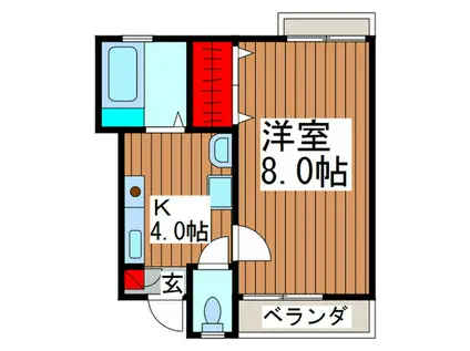 カトルセゾン(1K/1階)の間取り写真