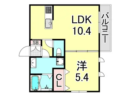 レガーロ上沢(1LDK/1階)の間取り写真
