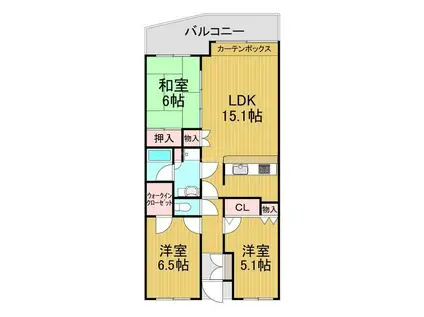 フォルスコート習志野大久保(3LDK/3階)の間取り写真