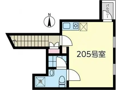 SIMSUN TERRACE(ワンルーム/2階)の間取り写真