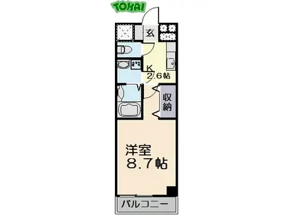 MAPLE利平治ANNEX(1K/5階)の間取り写真