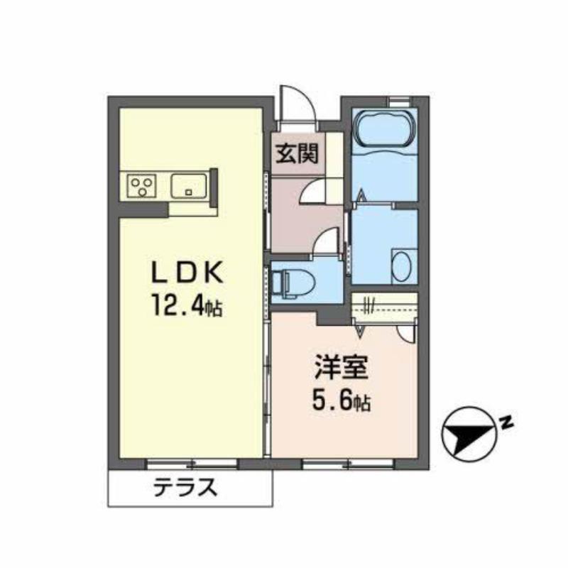 シャーメゾン リジェ(1LDK/1階)の間取り写真