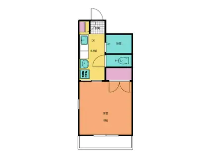 プチメゾン豊岡(1DK/2階)の間取り写真