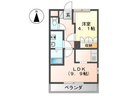 ヴァンベール(1LDK/2階)の間取り写真