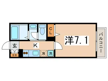 グランドホ-プウェル(1K/1階)の間取り写真