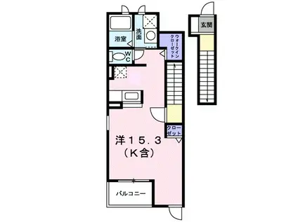 アベニュ―二日市(ワンルーム/2階)の間取り写真