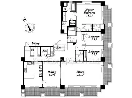 城山トラストコート(3LDK/8階)の間取り写真