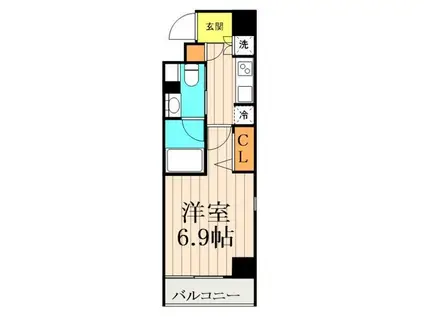 BPRレジデンス神田富山町(1K/4階)の間取り写真