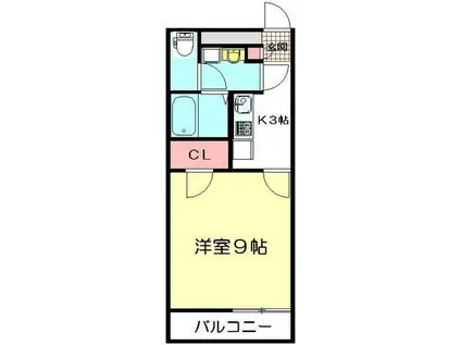 レオネクストKORAKUIII(1K/3階)の間取り写真