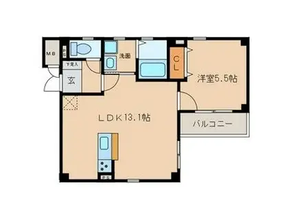 グランレーヴ平安通ノース(1LDK/2階)の間取り写真