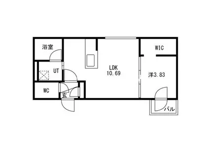 FOREST北11(1LDK/2階)の間取り写真