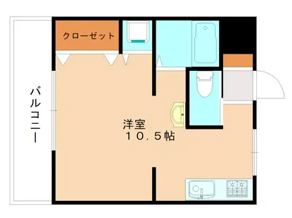 コーポニシカワ(ワンルーム/3階)の間取り写真