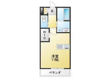 パルテノン(ワンルーム/1階)の間取り写真