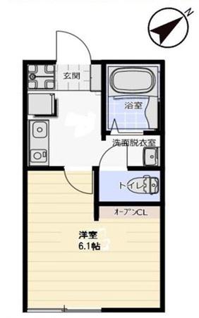 きっか中島(1K/1階)の間取り写真