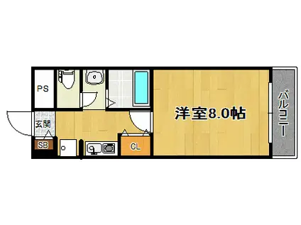 ロイヤル御幣島(1K/9階)の間取り写真