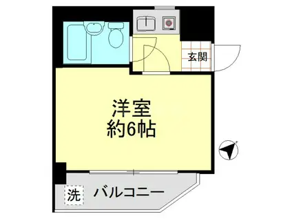 鶴見市場ダイヤモンドマンション(1K/3階)の間取り写真