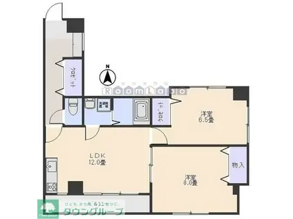 ホリビル大手町(2LDK/4階)の間取り写真