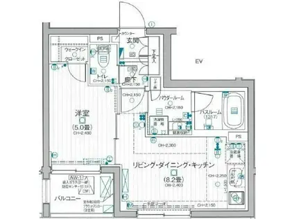 デュオステージ京成曳舟(1LDK/2階)の間取り写真
