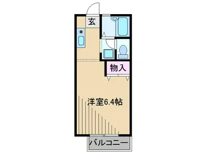 ジュネス菊名(ワンルーム/2階)の間取り写真