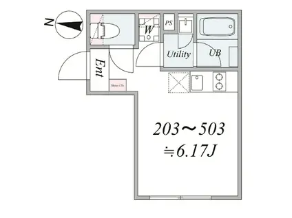 EN 品川(1K/5階)の間取り写真