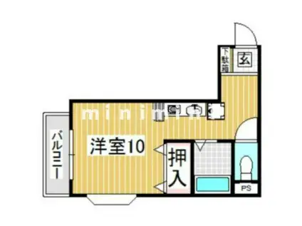 水前寺ガーデンプレイス(ワンルーム/2階)の間取り写真