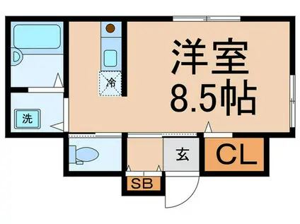 サテライト(ワンルーム/2階)の間取り写真