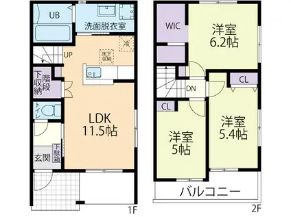 メゾネット山ノ下(3LDK/1階)の間取り写真