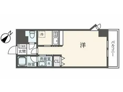 フェルテ高波(1K/9階)の間取り写真