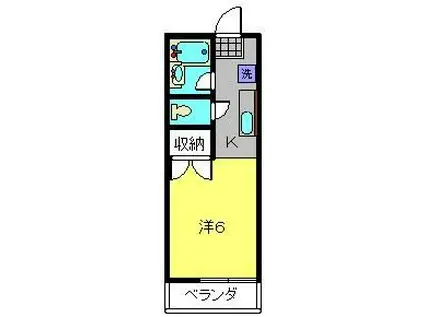 ベルクリーン36C(1K/1階)の間取り写真