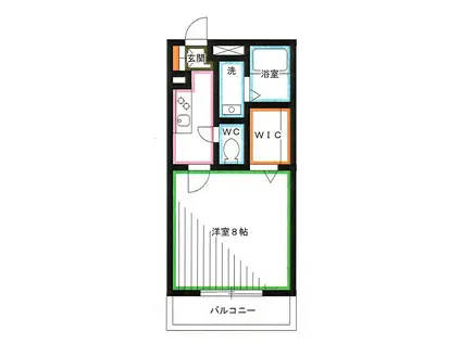 アルコバレーノ(1K/2階)の間取り写真