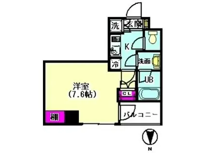 ハイネスウェル(1K/2階)の間取り写真