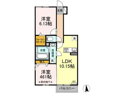 グランドゥール・IV(2LDK/1階)の間取り写真