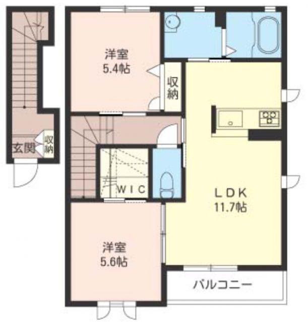 アーク パラシオン(2LDK/2階)の間取り写真