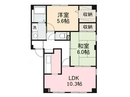 フォブールタウン元山A・B・C(2LDK/2階)の間取り写真