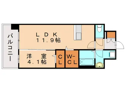 LEGEND筒井(1LDK/10階)の間取り写真