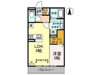 チェレステ A(1LDK/2階)の間取り写真
