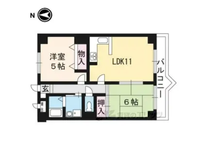 フィエスタヴィラ(2LDK/4階)の間取り写真
