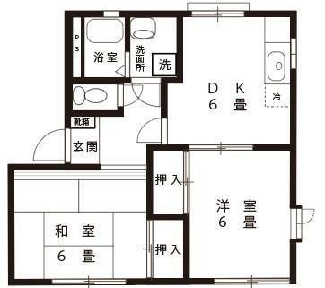 シルキーウインド(2K/1階)の間取り写真
