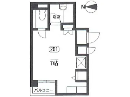 ヒルサイドテラス・ウエスタ 手割引 3/31退  ゴミ置駐輪有(ワンルーム/2階)の間取り写真