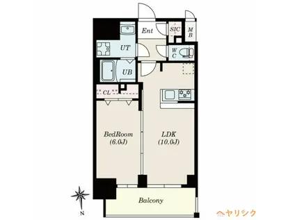 S-RESIDENCE古出来一丁目(1LDK/3階)の間取り写真