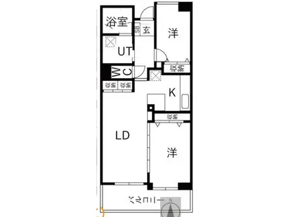 アクティ目黒駅前1号棟 1(2LDK/7階)の間取り写真