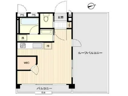 祐天寺住研コーポ(ワンルーム/7階)の間取り写真