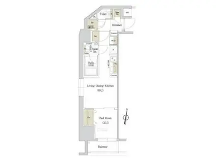 アーバネックス西新宿(1LDK/3階)の間取り写真