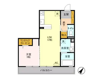 フロールガーデン 福居町(1LDK/3階)の間取り写真