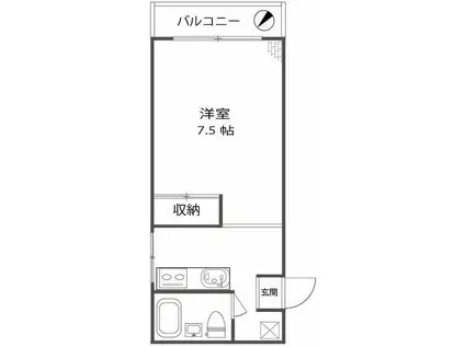 修学院本郷レジデンス(1K/1階)の間取り写真