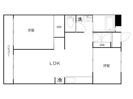 ベルシャンブル上尾(2LDK/2階)の間取り写真