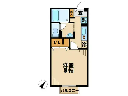 アネックスI(1K/1階)の間取り写真